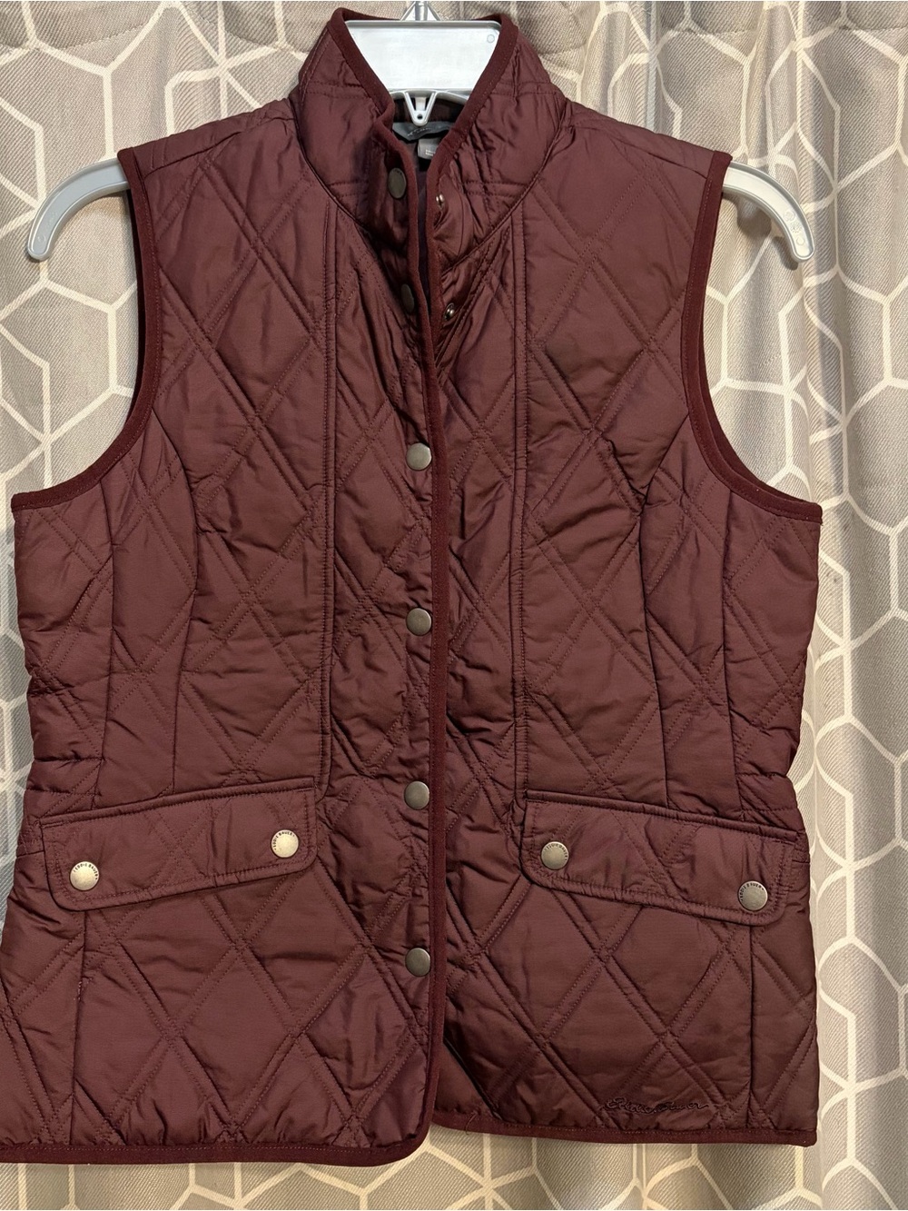 Eddie Bauer Quilted Wine Red Women's Vest